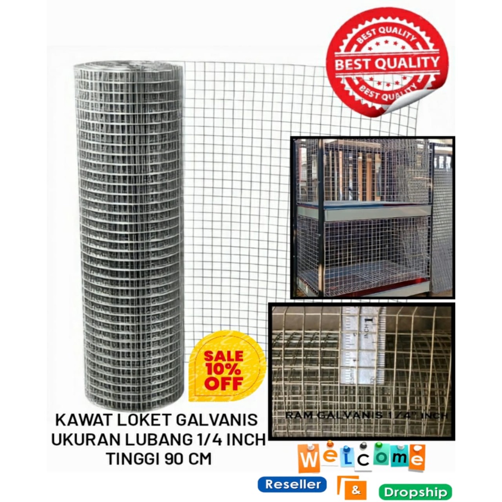 Jual Kawat Loket Galvanis Inch Wiremesh Harga Perol Shopee