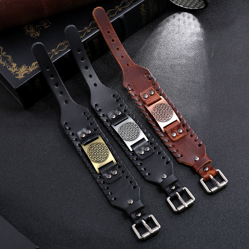 Men's Fashion Vintage Leather Bracelets Viking Jewelry Accessories