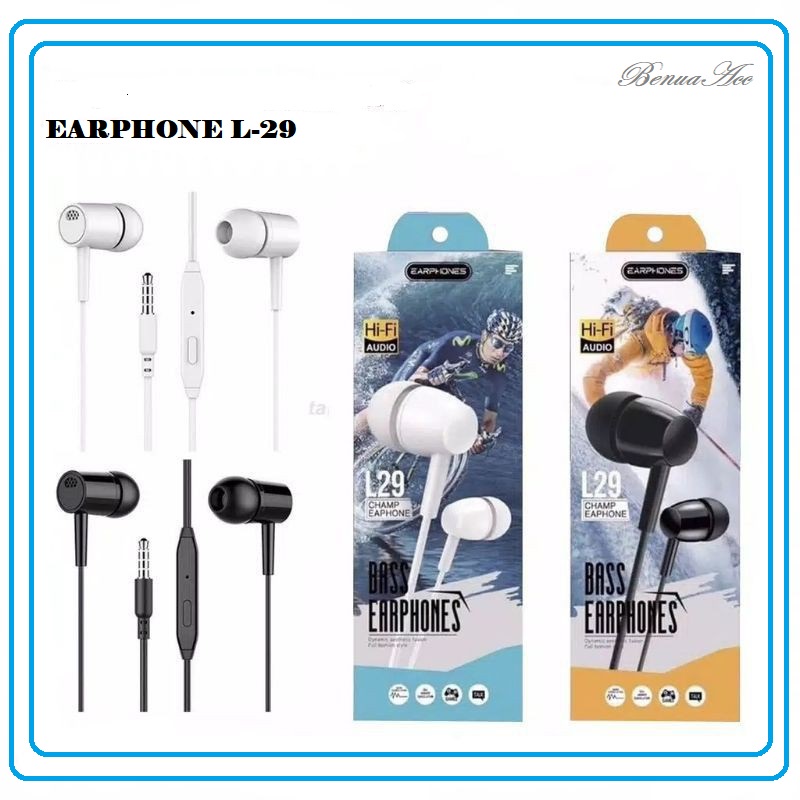 (ba) HF/ Headset Earphone L29 Exstra Bass Handsfree Hf Earphone Good Quality