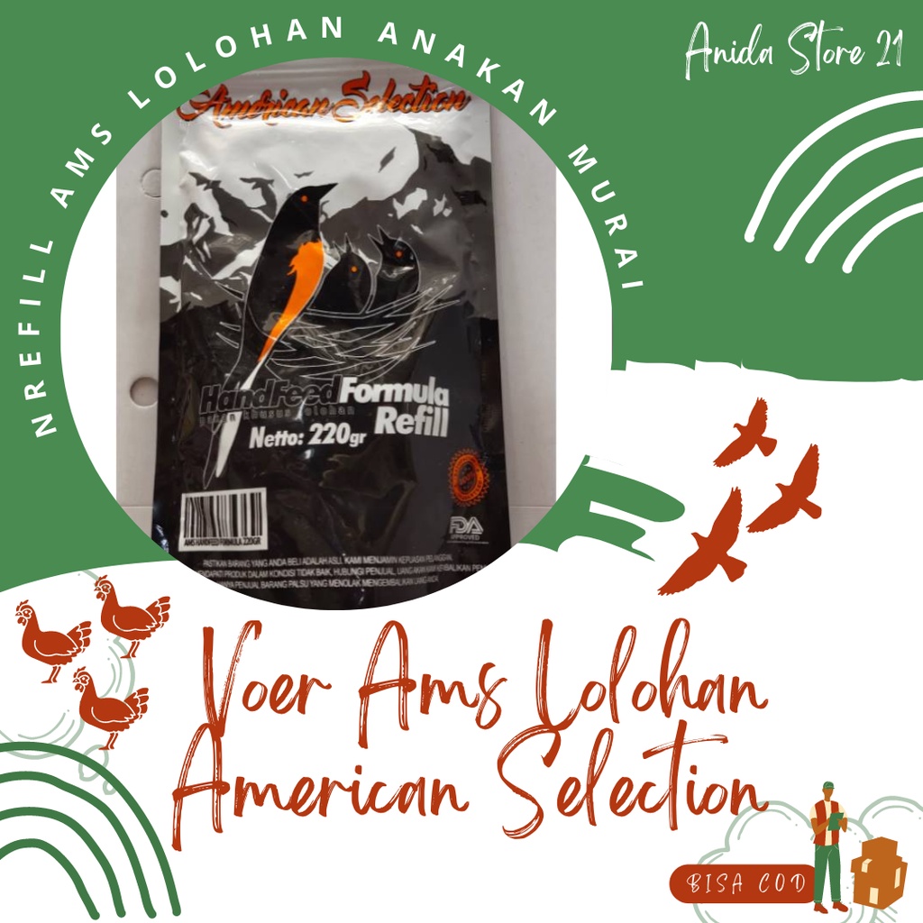 Voer Ams Lolohan American Selection Handfeed Formula Refill Ams Lolohan Anakan Murai