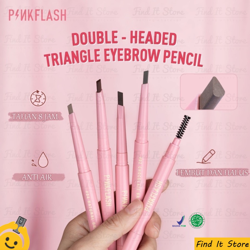 PINKFLASH Waterproof Auto Eyebrow Pencil | Pensil Alis Matic | Eyebrow BPOM