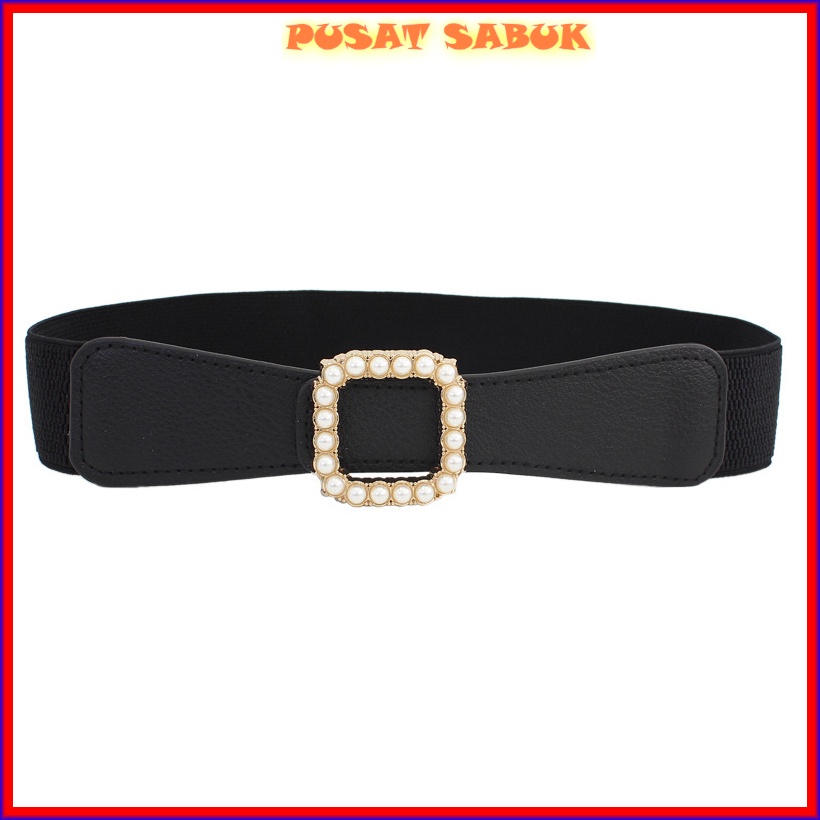 Belt Ikat Pinggang Wanita Sabuk Gesper Fashion Cewek Karet Aksesoris Korea Kecil Gasper Pingang Warna Murah Import Grosir baru kecil Kain Bahan Hitam Putih Kekinian Cantik Dewasa Blet simpul ramping cm Inch Lingkar elastis Pesta asesoris Baru jumbo Bulat