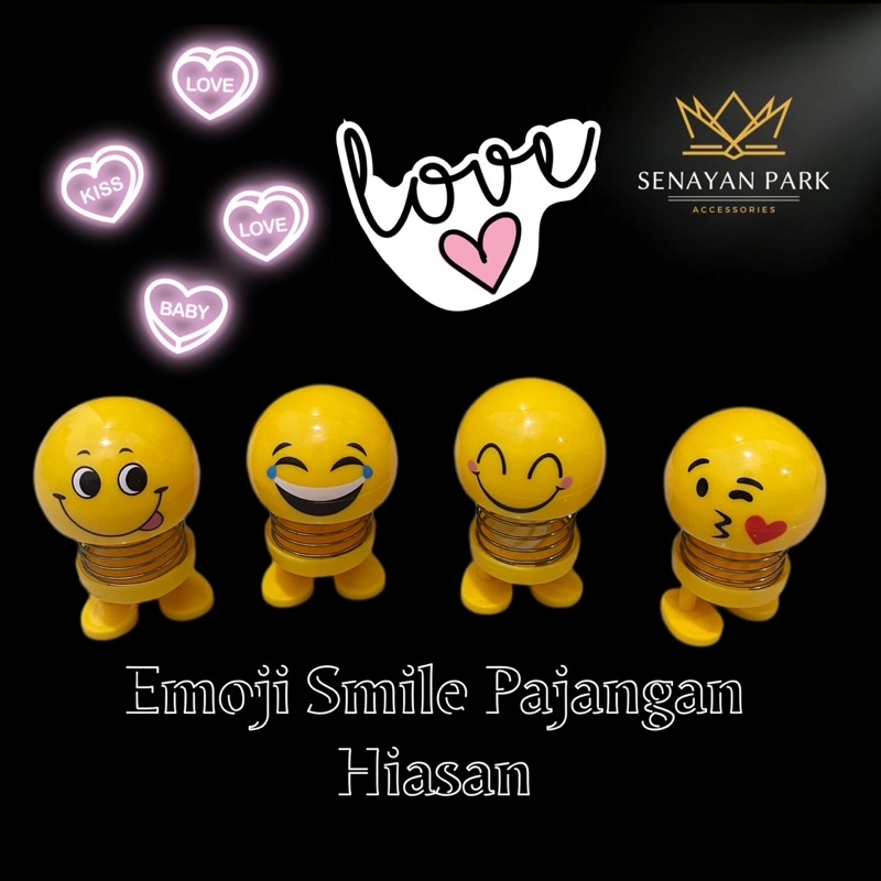 vibox Boneka Dashbord Mobil Smile Goyang Kepala Smile Emoji Boneka Goyang original bahan terbaik