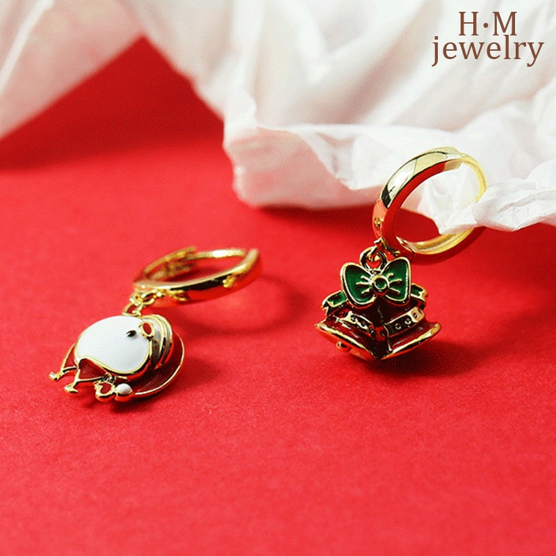 Anting Tusuk Asimetris Bahan Sterling Silver 925 Untuk Wanita