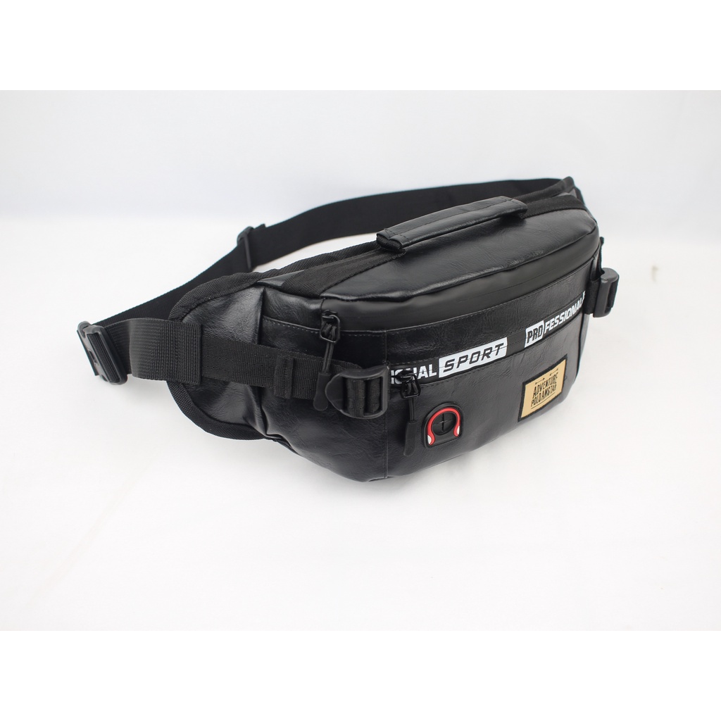 Tas PriaWaistbag Waterproof Bahan Kulit PU Leather Original Polo Amstar 100% Real Picture Tas Pinggang Tas Selempang Bahu