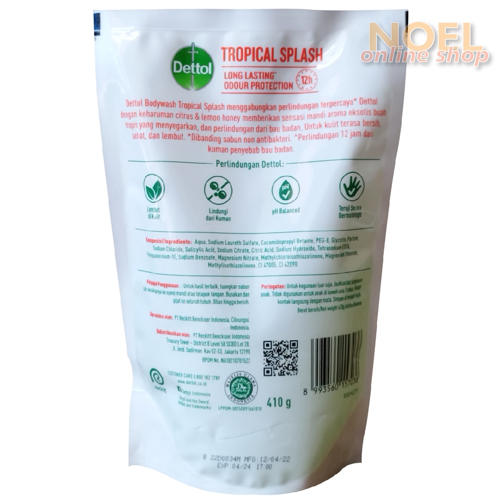 𝗗𝗲𝘁𝘁𝗼𝗹 𝗥𝗲𝗳𝗶𝗹𝗹 𝗕𝗼𝗱𝘆𝘄𝗮𝘀𝗵 𝟰𝟭𝟬 𝗴𝗿 Dettol Sabun Cair  410gr