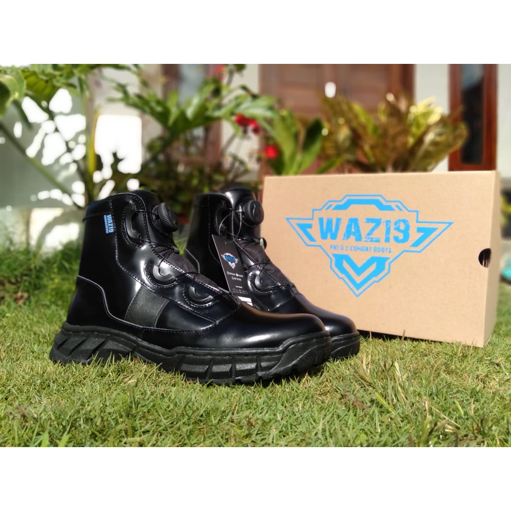 Sepatu PDH jaring waz19 tali putar
