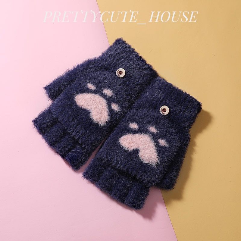 PCH SARUNG TANGAN WANITA 2 in 1 / SARUNG TANGAN MOTOR / SARUNG TANGAN MUSIM DINGIN KOREA WANITA / HALF FINGER WINTER GLOVES / Korean glove bulu halus tebal