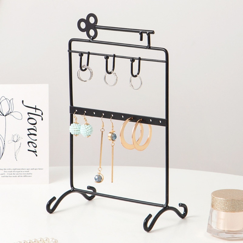 Rak Stand Holder Penyimpanan Perhiasan Gelang Cincin Anting Kalung Bahan Besi Ukuran 10 Inci