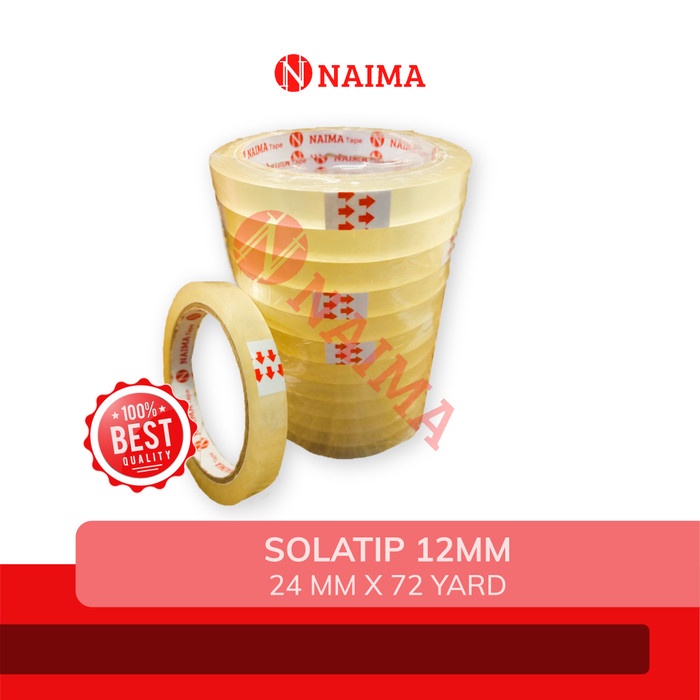 

(12pc) Isolasi /Selotip 1/2 inch x 72 YARD /Solasi Solatip Bening 12mm