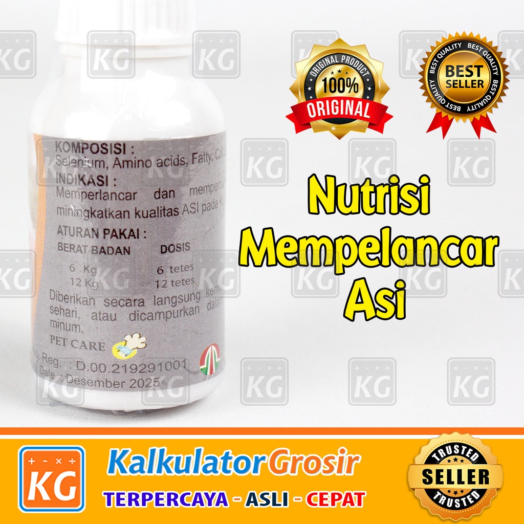 Asivit Cat Obat Suplemen Vitamin Nutrisi Memperlancar Asi untuk Kucing Induk Kucing Menyusui