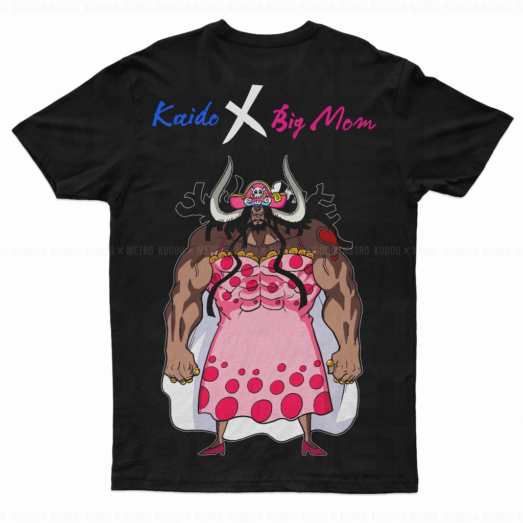 Tshirt Kaido x Mom Black Anime Manga One Piece Premium Unisex