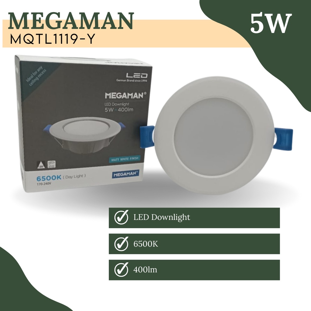 Lampu LED MEGAMAN Downlight MQTL1119 5W 6500K Putih