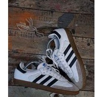 sepatu adidas samba og putih list hitam original