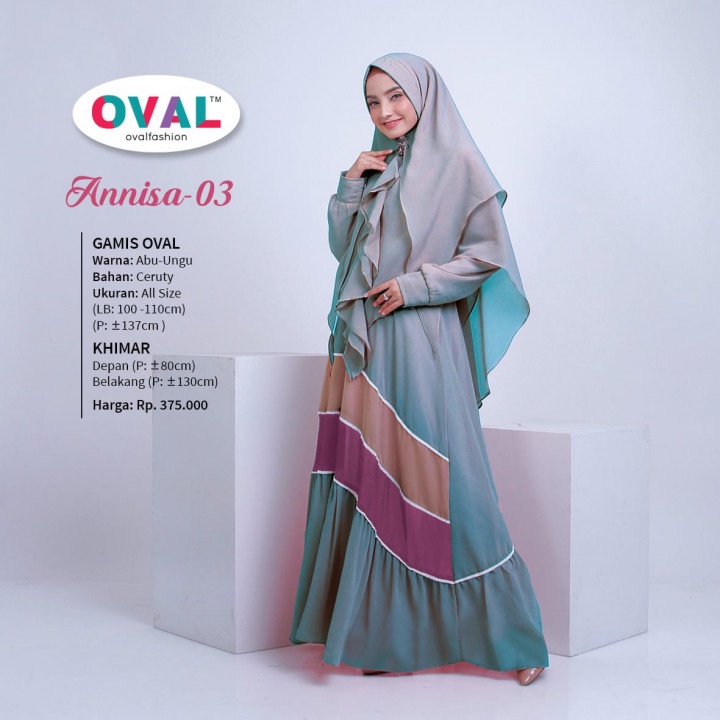 Gamis Polos Kombinasi List 2 Warna