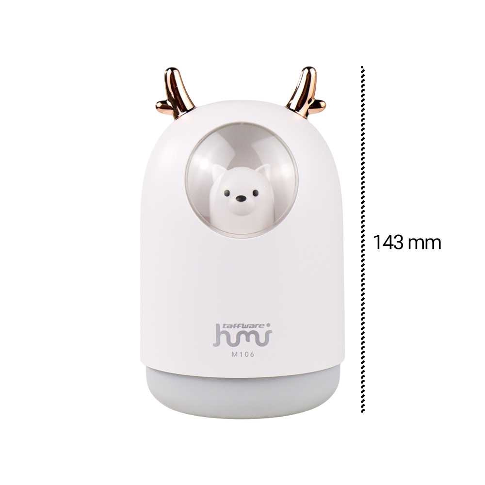 Taffware Air Humidifier Ultrasonic Aromatherapy Oil Diffuser RGB Pet Design 300ml - HUMI M106 - Whit