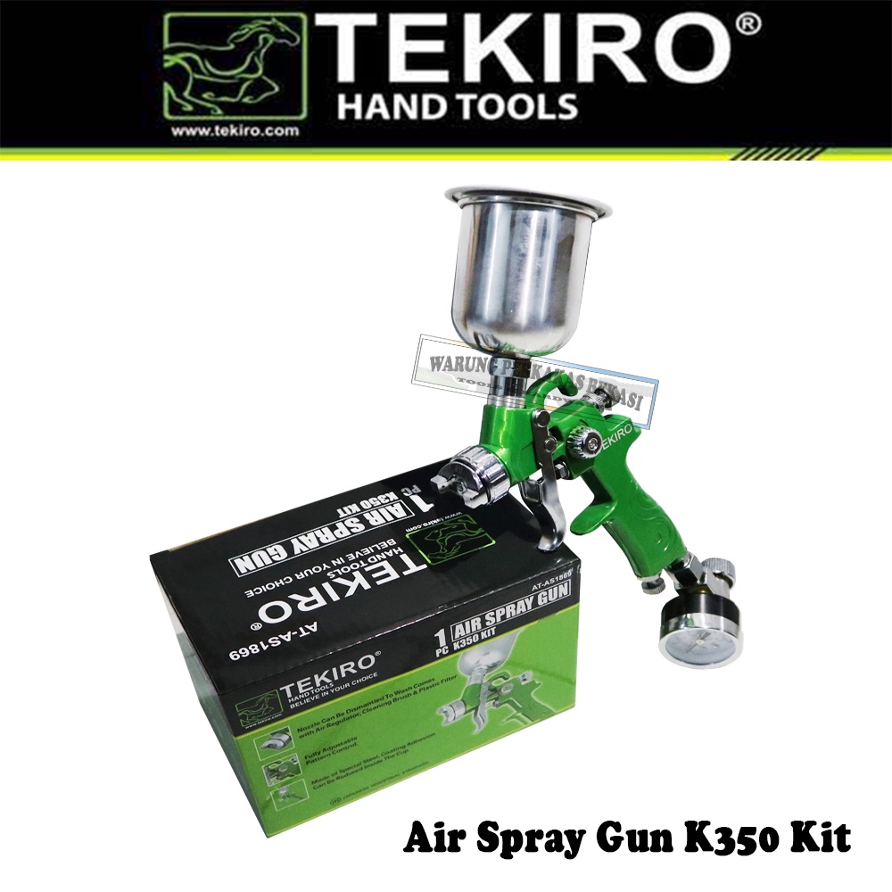 Tekiro K350 Kit HVLP Nozzle 0.8mm Air Spray Gun Spet Alat Semprot Cat Tabung Atas 200cc High Paint B