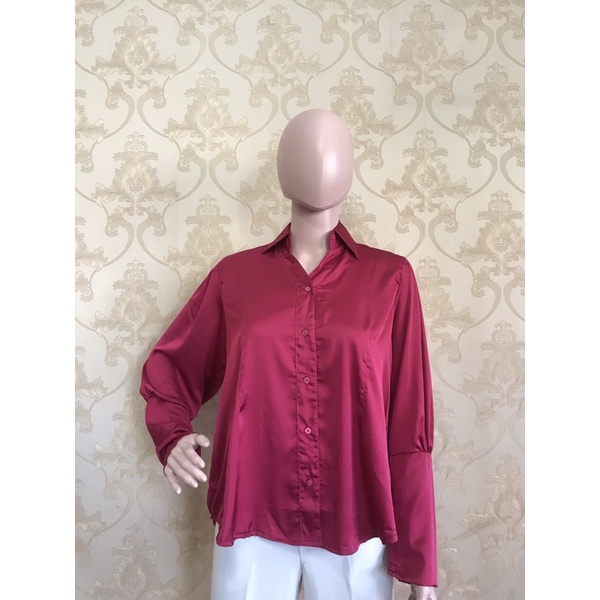 Kemeja silk cewek kue kekinian