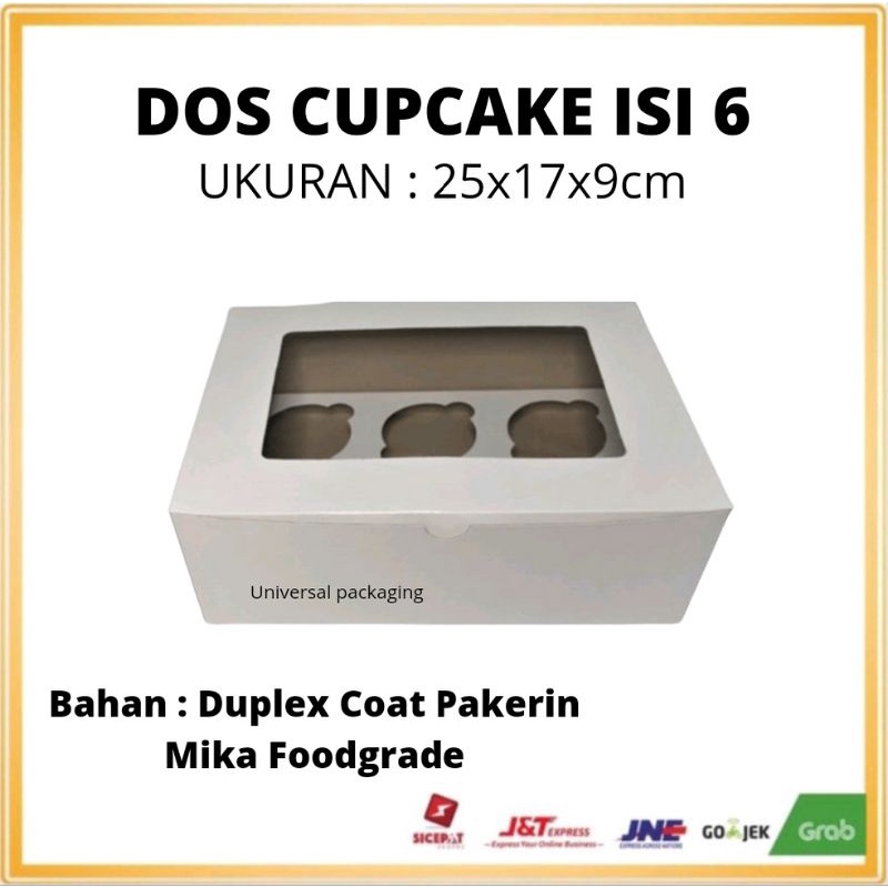 

Dos DUPLEX CUPCAKE ISI 6 | Kotak Box Kue Hampers Cake Tart