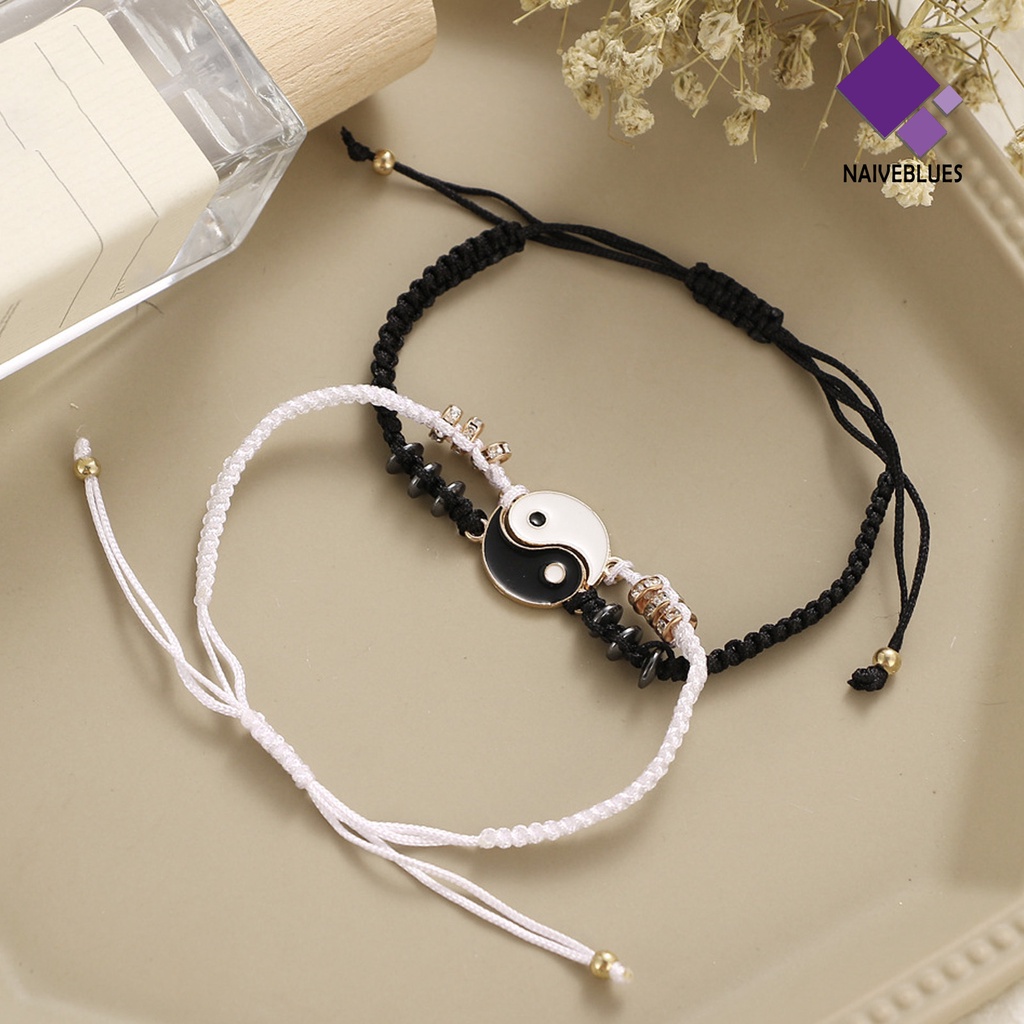 2 Pcs Gelang Rajut Tangan Dapat Disesuaikan Model 2 Matching Yang Untuk Hari Valentine