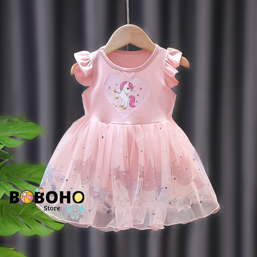 BOBOHO - DRESS PRINCESS LITTLE PONY SLEEVE POLKADOT / GAUN TUTU PESTA ANAK / DRESS ANAK PEREMPUAN IMPOR