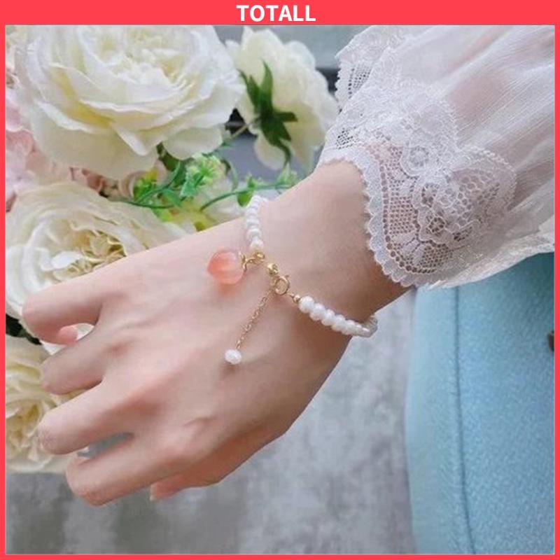 COD Gelang Mutiara Persik Pelajar Wanita Niche Design Sisters Couple Best Friends Gelang-Totall