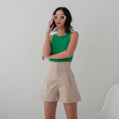 IL - Rhea Shorts Pant Wanita / CELANA PENDEK HIGHWAIST WANITA MATT CREPE