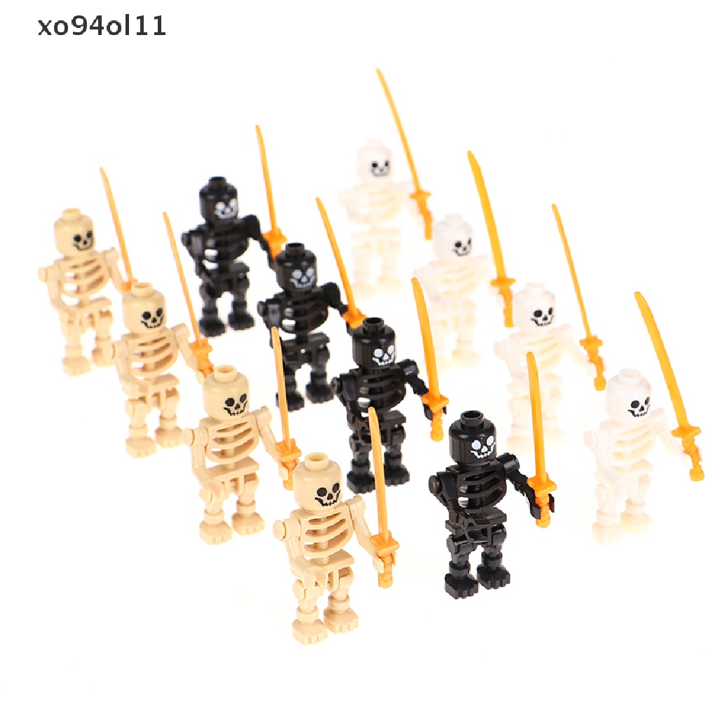 Xo 4pcs / Set Mainan Balok Susun Model Lego Bentuk Kerangka Bajak Laut Lengan Lurus / Putar Untuk Anak