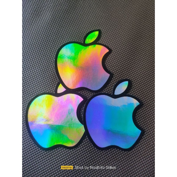 

stiker hologram logo "apple
