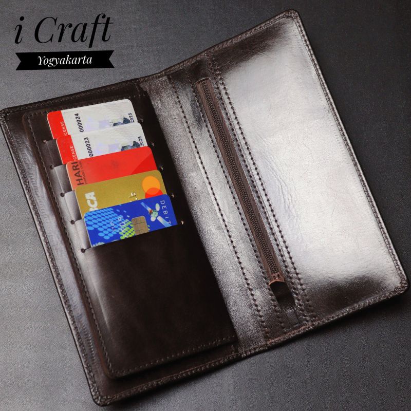 Dompet kulit sapi panjang wanita/pria premium