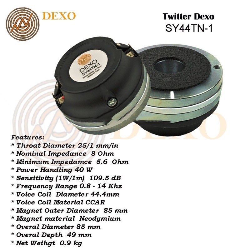 DRIVER TWEETER DEXO SY44TN-1 TWITTER DEXO SY 44TN-1
