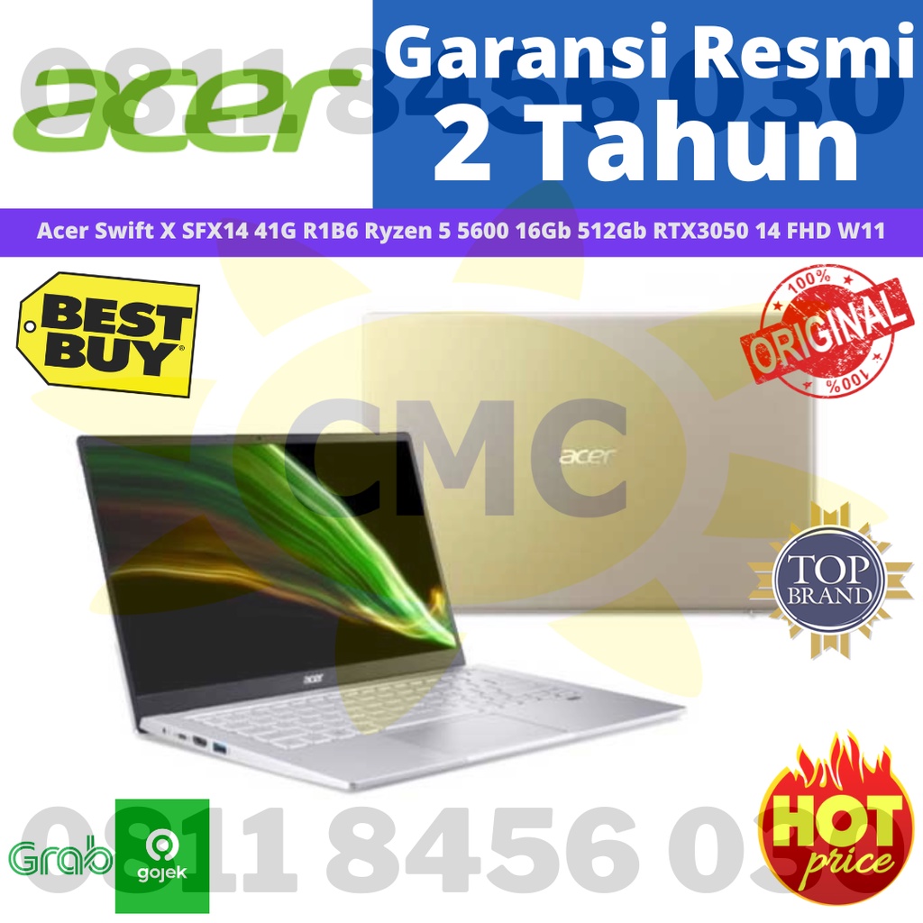 Acer Swift X SFX14 41G R1B6 Ryzen 5 5600 16Gb 512Gb RTX3050 14 FHD W11