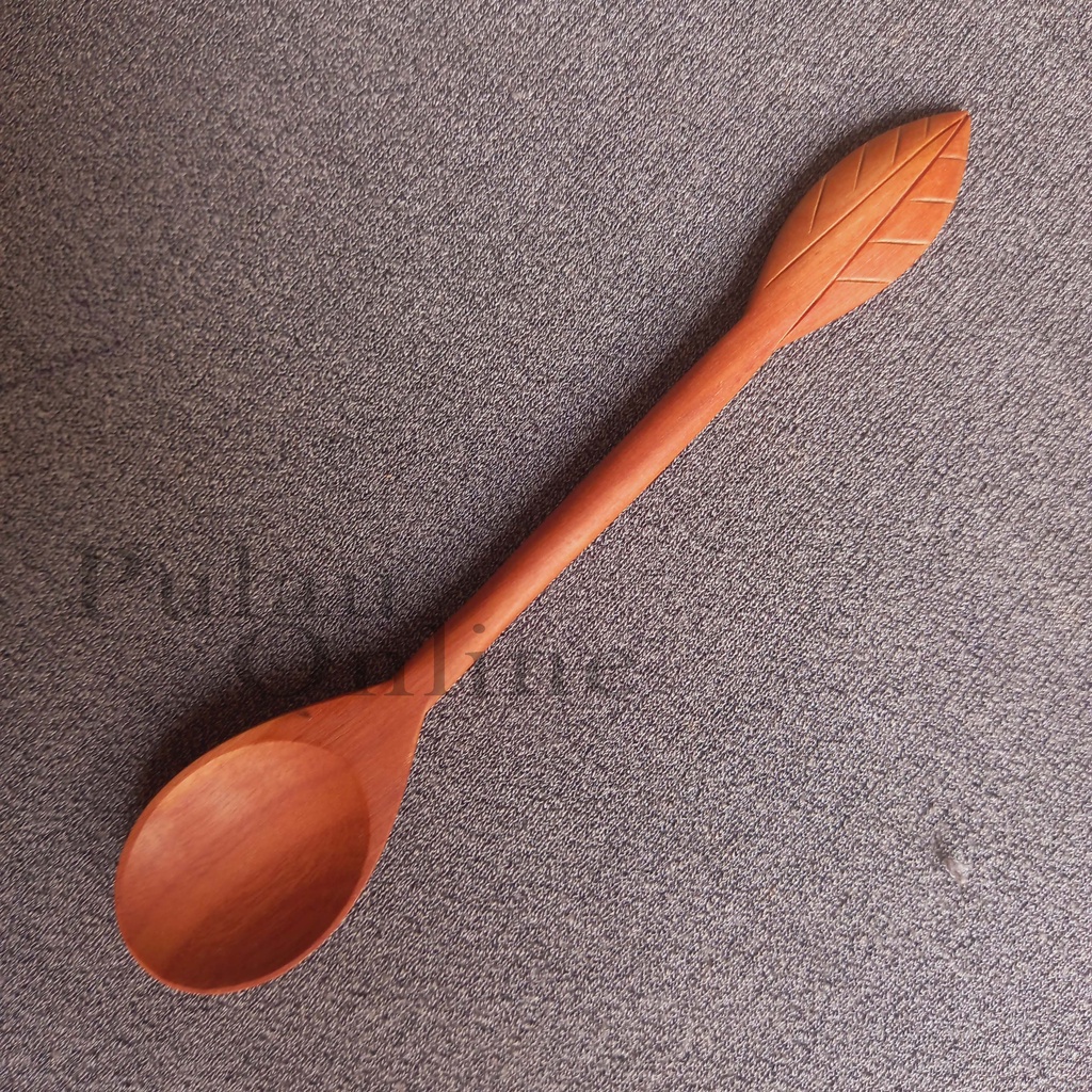 Sendok Teh Motif Daun / Sendok Madu Kayu / Sendok Kayu Unik Estetic