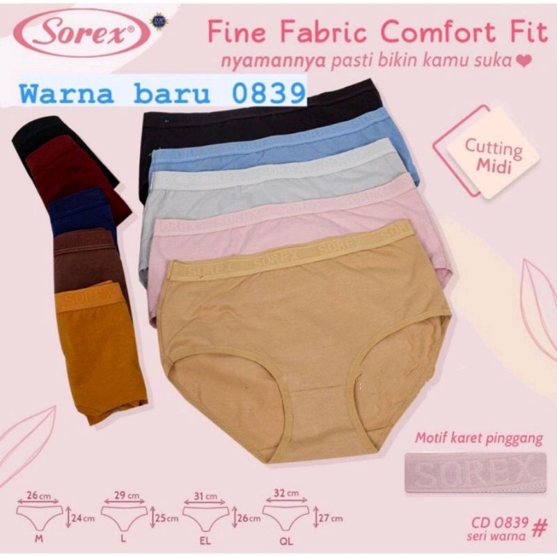 Sorex 0839# Celana Dalam Wanita Comfort Size L, EL (XL), QL (XXL)