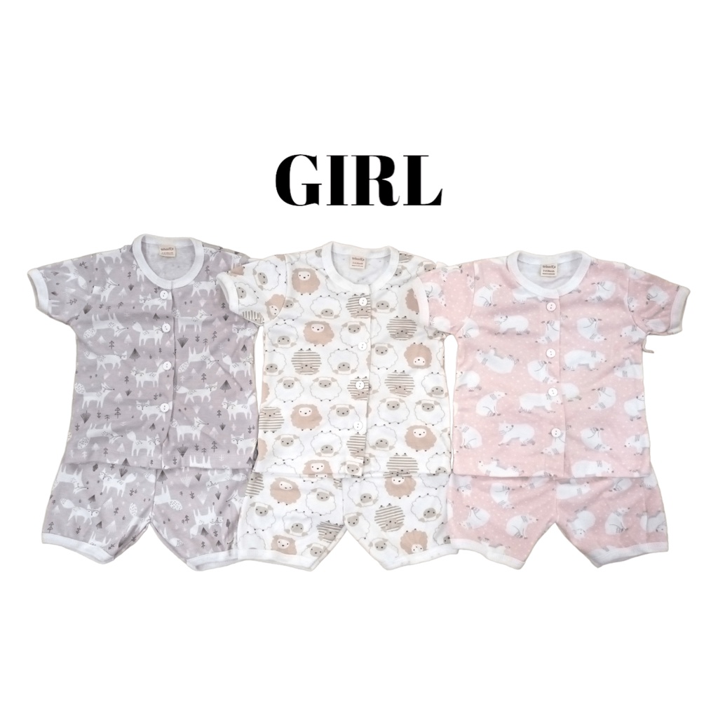 Setelan Pendek Pendek dan Baju Pendek Celana Panjang Piyama Bayi &amp; Anak Model Kancing Winteku
