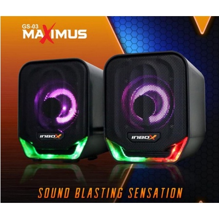 Speaker PC Super BASS INBOX GS-03 MAXIMUS GS03 - Gaming SPEAKER USB RGB