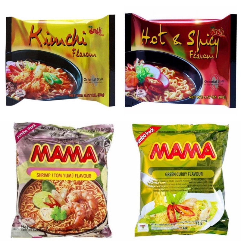 

MAMA Hot & Spicy Noodles/Mama Shrimp TOM YUM/MAMA Kimchi Flavour Instant Noodles/MAMA Green Curry/Mama/Mie/Instant/Noodle/Flavour/Instan/Shrimp/Creamy/Tom/Yum/Hot/Spicy/tomyam/Kimchi/Oriental/Jumbo/Pack/Kimci/Green/Curry/Thailand/Rasa/Kari/Hijau