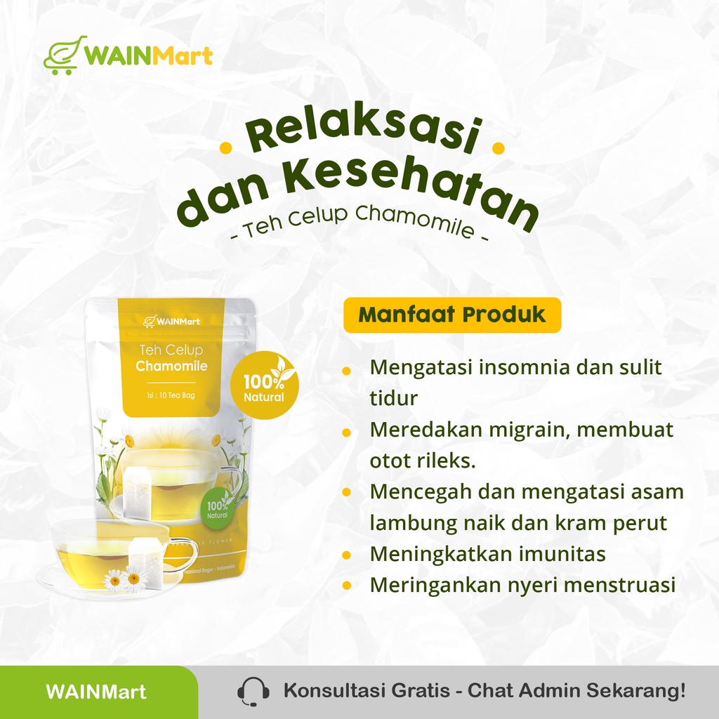 ANTI INSOMNIA !!! Teh Celup Chamomile Teh Herbal Alami Relaksasi Kaya Antioksidan Terbaik