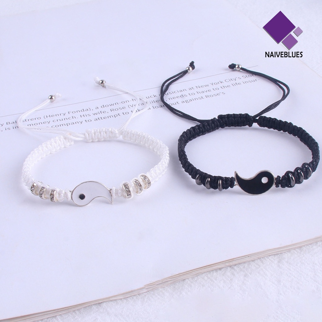 2 Pcs Gelang Rajut Tangan Dapat Disesuaikan Model 2 Matching Yang Untuk Hari Valentine