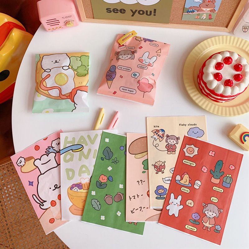 

[ , ] Paper Bag Mini Motif Amplop Kawaii Cute Gift Bag Aesthetic Motif Cartoon