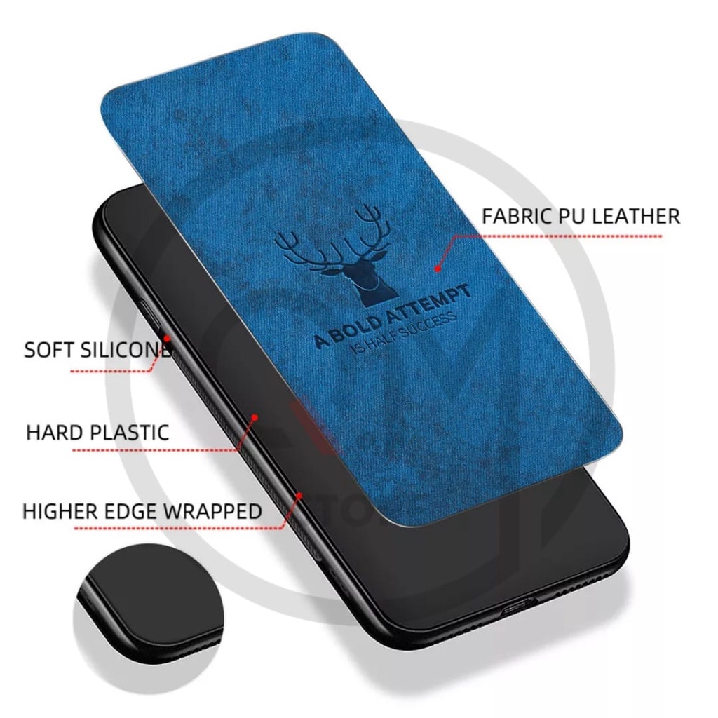 Promo 2 in1 Case Deer Realme C11 / C15 Softcase Deer Pelindung Back Cover Free Tempered Glass Layar