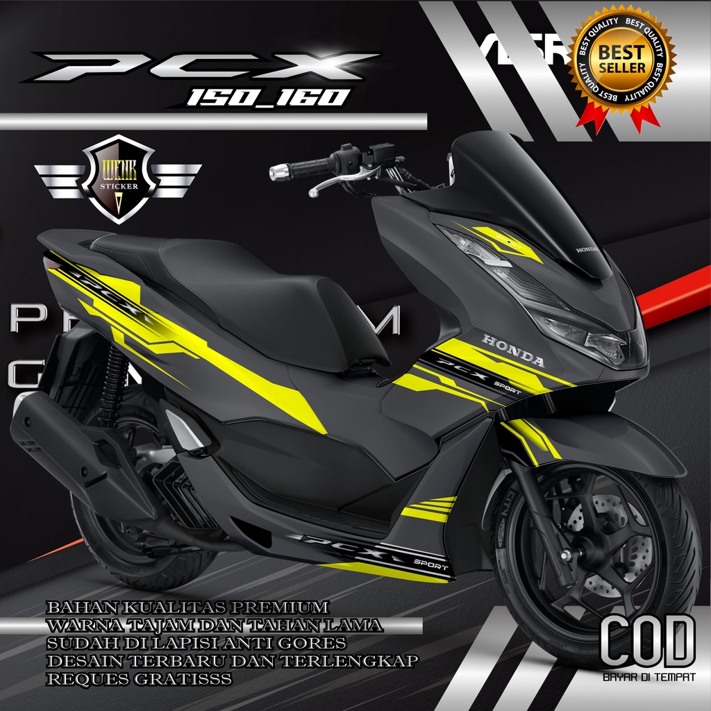 DECAL STICKER PCX BLACK150_160 Desain GRAFIS TERBARU
