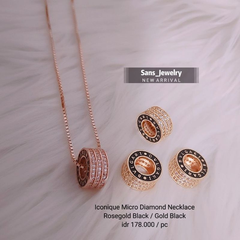 Iconique Micro Diamond Necklace Kalung Wanita Kalung Cewek Kalung Gold Emas Kalung Rosegold Kalung L
