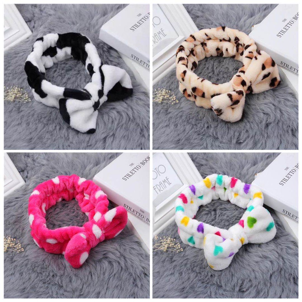 Bandana Bando Rambut Motif Pita Bando Rambut Mandi Gaya Korea Bando Fashion Wanita Import