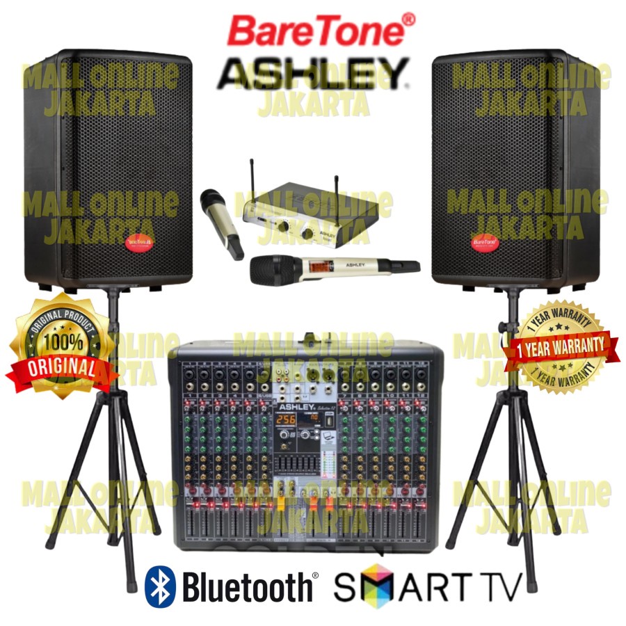 Paket Speaker aktif Baretone 10 inch 10Hd ashley selection 12