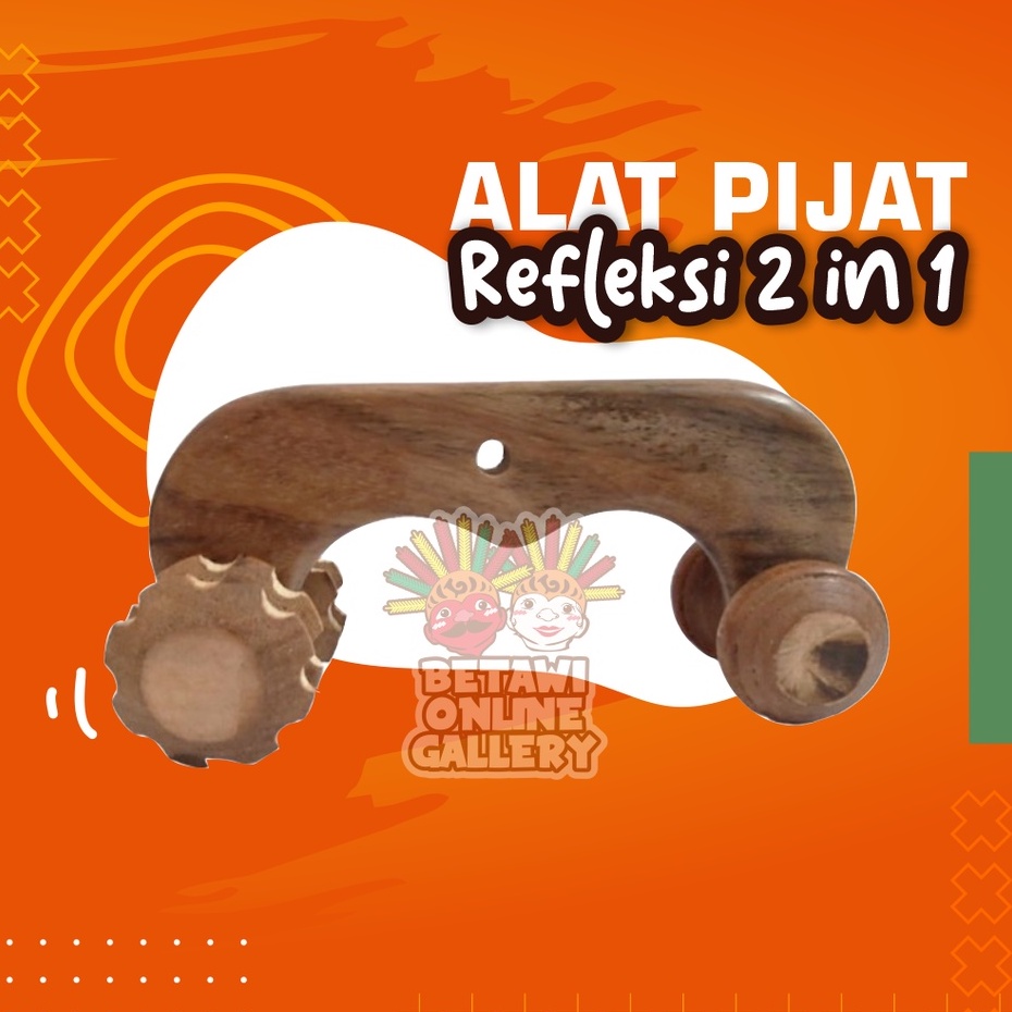 Alat Pijat Terapi 2 in 1 Murah Refleksi Saraf berbahan Kayu dengan 4 Roda