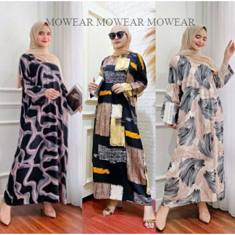 Daster gamis long semata kaki lengan panjang kekinian busui resleting bisa cod