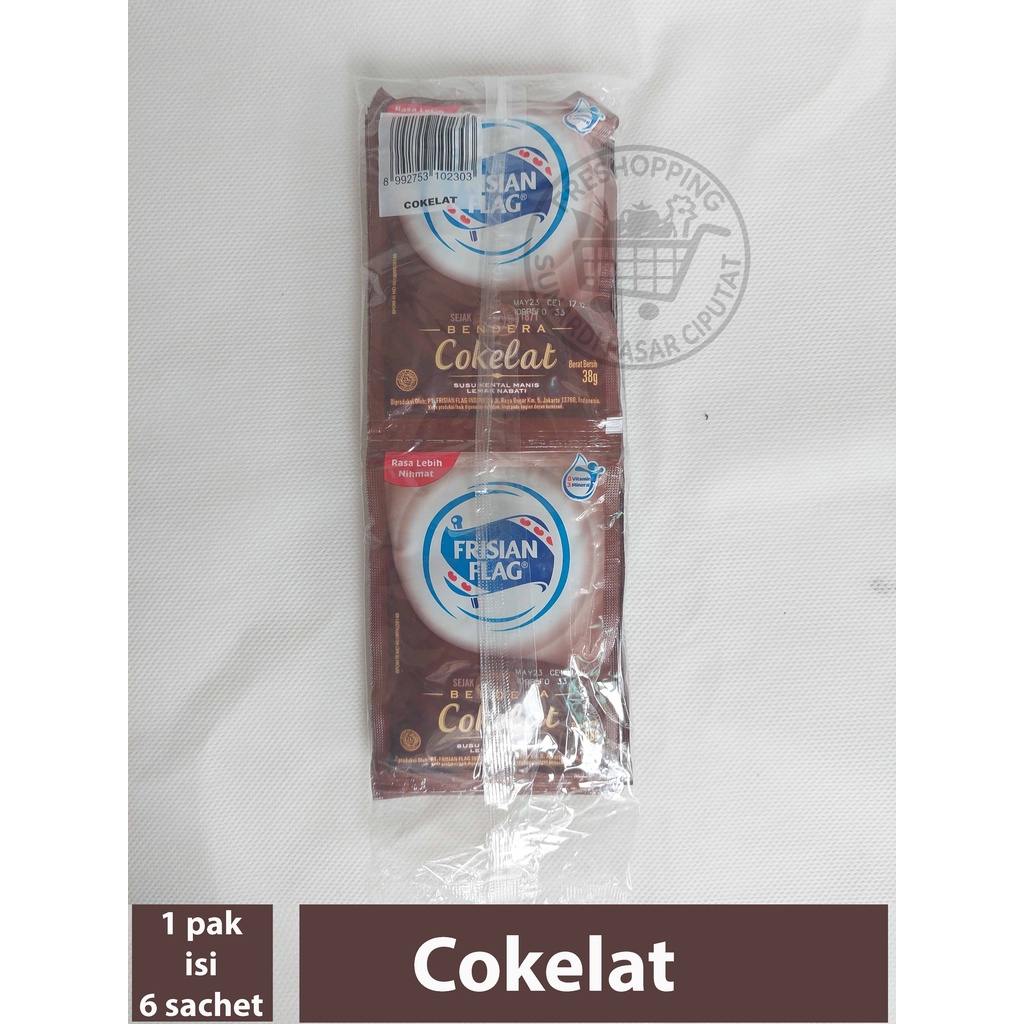 Frisian Flag susu Kental Manis &amp; Coklat 1pak 6 sachet