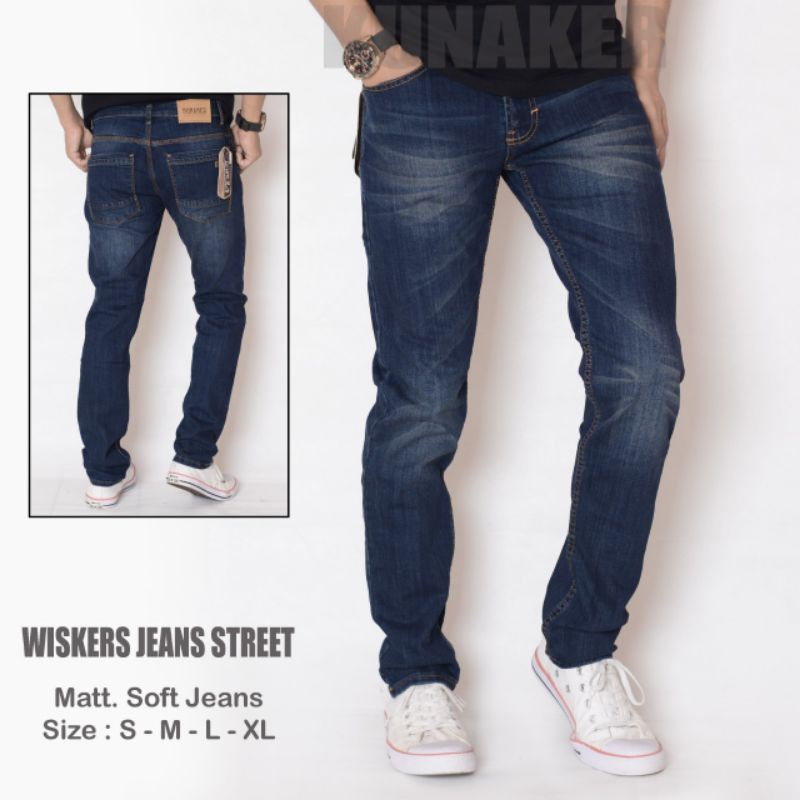 Celana Jeans Pria Slimfit Premium Original Kunaker Model Laser Whisker Terbaru