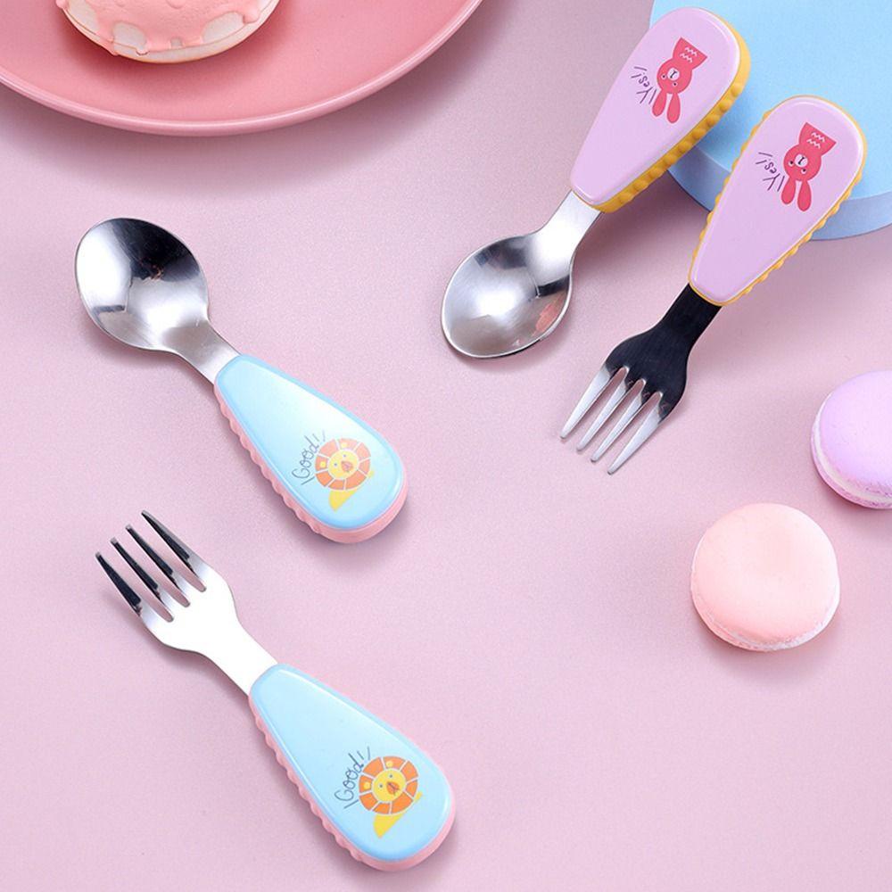 Preva Set Alat Makan Balita Dengan Kotak Penyimpanan Makan Bayi Stainless Steel Spoon Fork Set